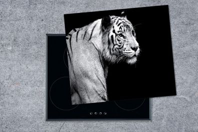 Herdabdeckplatte - 75x52 cm - Tiger - Wilde Tiere - Licht