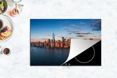 Herdabdeckplatte - 80x52 cm - New York - Skyline - Boot