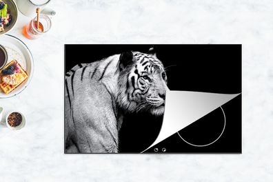 Herdabdeckplatte - 85x52 cm - Tiger - Wilde Tiere - Licht