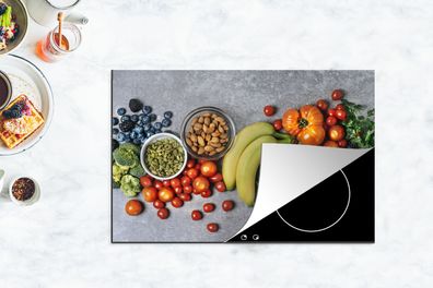 Herdabdeckplatte - 80x52 cm - Obst - Farbe - Nüsse