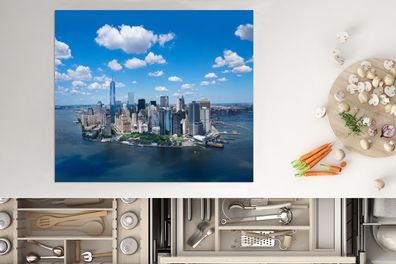 Herdabdeckplatte - 75x52 cm - New York - Manhattan - Skyline