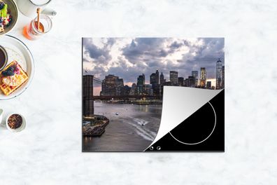 Herdabdeckplatte - 65x52 cm - New York - Brooklyn Bridge - Manhattan