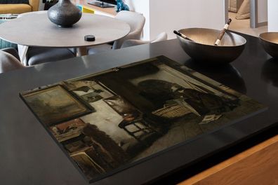 Herdabdeckplatte - 78x52 cm - Das Atelier von Pieter Frederik van Os, einem Maler aus