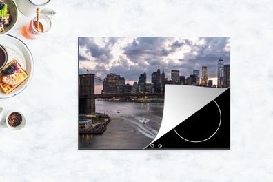 Herdabdeckplatte - 70x52 cm - New York - Brooklyn Bridge - Manhattan