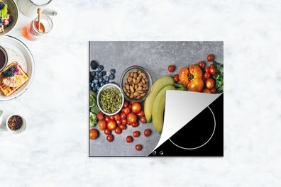 Herdabdeckplatte - 75x52 cm - Obst - Farbe - Nüsse