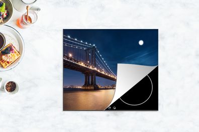 Herdabdeckplatte - 60x52 cm - New York - Manhattan - Mond