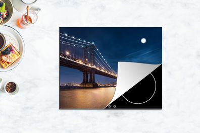 Herdabdeckplatte - 65x52 cm - New York - Manhattan - Mond