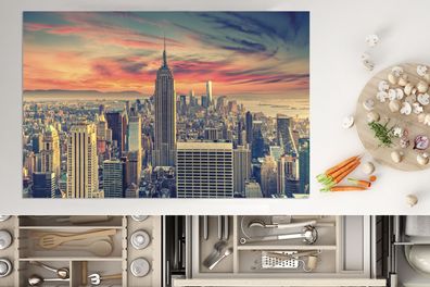 Herdabdeckplatte - 80x52 cm - New York - Manhattan - Empire State Building