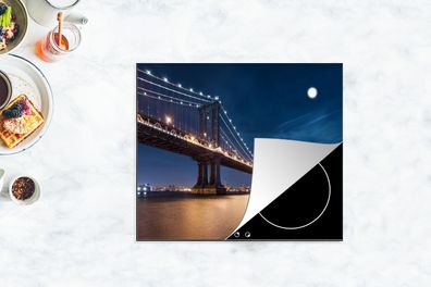 Herdabdeckplatte - 75x52 cm - New York - Manhattan - Mond