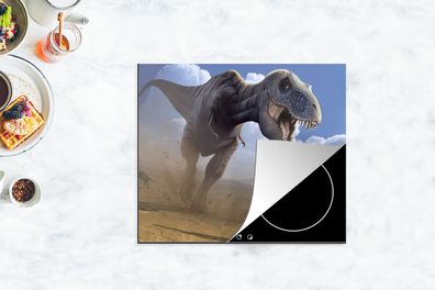 Herdabdeckplatte - 75x52 cm - Dino - Wilde Tiere - Zeichnung