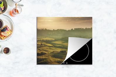 Herdabdeckplatte - 75x52 cm - Toskana - Landschaft - Sonne