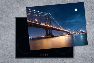 Herdabdeckplatte - 70x52 cm - New York - Manhattan - Mond