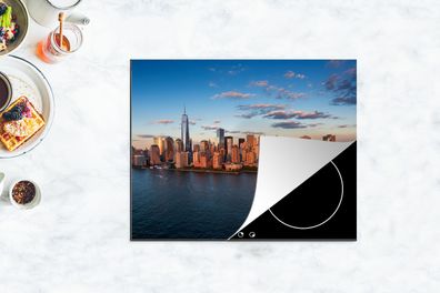 Herdabdeckplatte - 65x52 cm - New York - Skyline - Boot