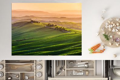Herdabdeckplatte - 70x52 cm - Toskana - Landschaft - Hügel