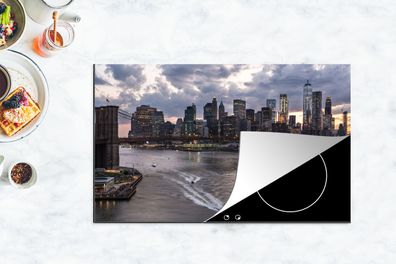 Herdabdeckplatte - 85x52 cm - New York - Brooklyn Bridge - Manhattan