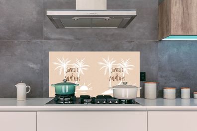 Spritzschutz Küche - 100x50 cm - Sprichwörter - Zitate - Sonnenuntergänge &amp; Palme