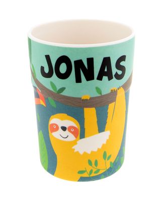 Bunter personalisierter Namens Kinderbecher mit Namen Jonas