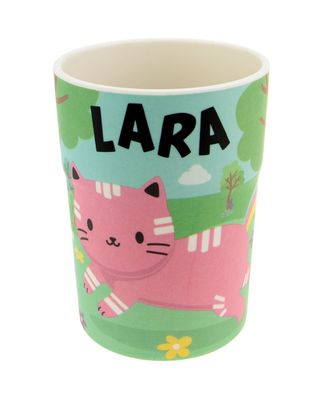 Bunter personalisierter Namens Kinderbecher mit Namen Lara