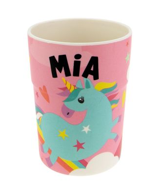 Bunter personalisierter Namens Kinderbecher mit Namen Mia