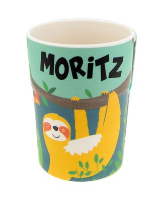 Bunter personalisierter Namens Kinderbecher mit Namen Moritz