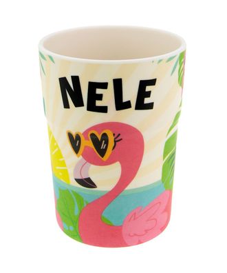 Bunter personalisierter Namens Kinderbecher mit Namen Nele
