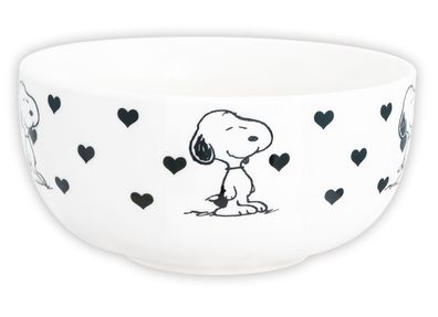 The Peanuts Schüssel Snoopy – Herzen Müslischale Schale Weiß aus Keramik 400 ml