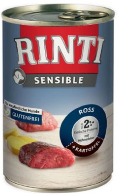 RINTI - Sensible ¦ Ross, Hühnerleber & Kartoffel - 6 x 800g ¦ nasses Hundefutter ...