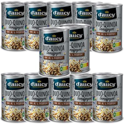 d'aucy Duo-Quinoa - 100 % ohne Zusätze, klimaneutral, 12 x 110 Gramm Dose