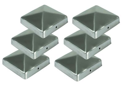 6x Edelstahl Pfostenkappe Pyramide 71x71mm Zaunkappe Zierkappe Pfahl Zaun Kappe