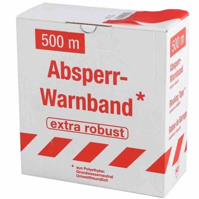 Absperrband rot/ weiß 500m Band Absperren Signalband Markierungsband Warnband TOP