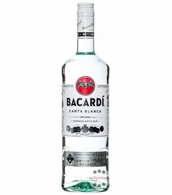 Bacardi Carta Blanca Superior White Rum (37,5 % vol., 1,0 Liter) (37,5 % vol., hide)