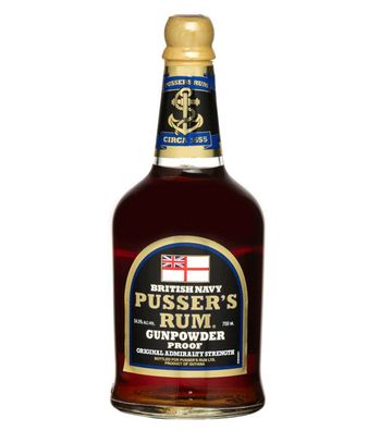 Pusser's Black Label Rum Gunpowder Proof (54,5 % Vol., 0,7 Liter) (54,5 % Vol., hide)