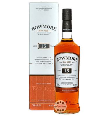 Bowmore 15 Jahre Islay Single Malt Scotch Whisky (43 % Vol., 0,7 Liter) (43 % Vol., h