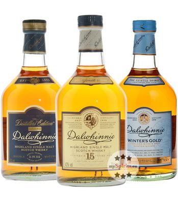 Dalwhinnie Whisky 3er Set: Winters Gold, 15 YO, Distillers Edition (43 % Vol., 2,1 Li