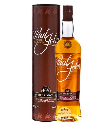 Paul John Brilliance Single Malt Whisky (46 % Vol., 0,7 Liter) (46 % Vol., hide)