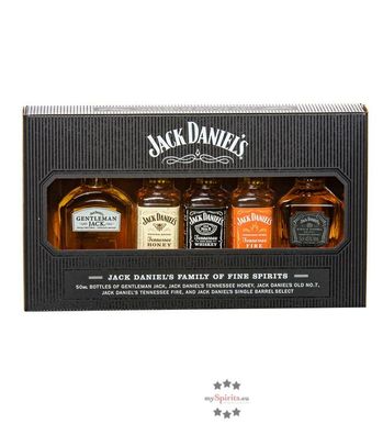 Jack Daniel's ?Family of Fine Spirits? Whiskey-Tasting-Set (35 - 45 % Vol., 0,25 Lite