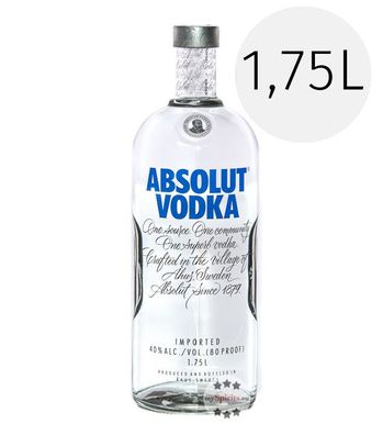 Absolut Vodka 1,75L (40 % vol., 1,75 Liter) (40 % vol., hide)