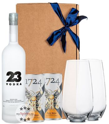 Vodka 23 Geschenkset mit Tonic & Gläsern (, 1,1 Liter) (40 % Vol., hide)
