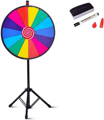 Costway 24" Glücksrad Spielzeug Farbe Rad Spiele für Lotteriespiele, Wortspiele ?60cm