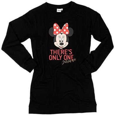 Disney Minnie Mouse Nachthemd für Damen Schlafshirt Pyjama Oberteil Langarm