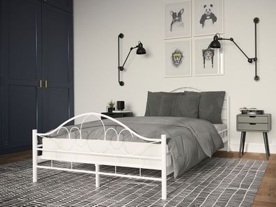 Bett Noremi Schlafzimmer Bett Metallbett mit Lattenrost Bettrahmen Doppelbett