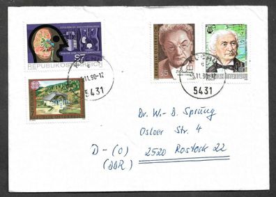 Umschlag Österreich von Kuchl nach Rostock 5.11.90