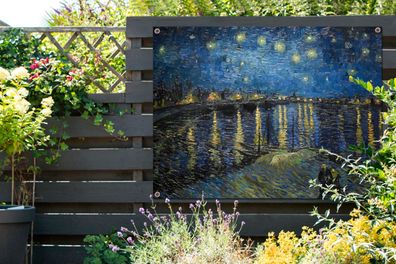 Gartenposter - 120x90 cm - Sternennacht über dem Orsay Paris - Vincent Van Gogh