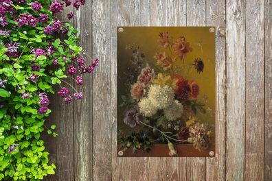 Gartenposter - 60x80 cm - Stillleben mit Blumen - Gemälde von G.J.J Van Os