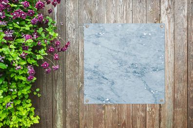 Gartenposter - 100x100 cm - Marmor - Blau - Luxus (Gr. 100x100 cm)