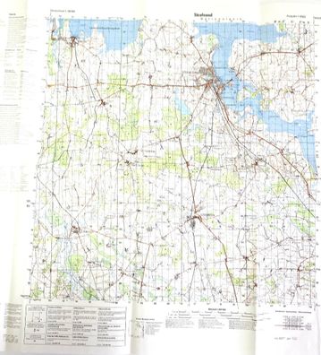 Topographische Karte Bundeswehr Stralsund C 1942