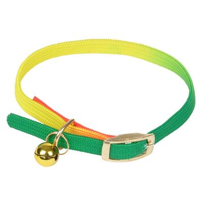 Katzenhalsband mit Glocke, Neon, 30 cm, grün-gelb