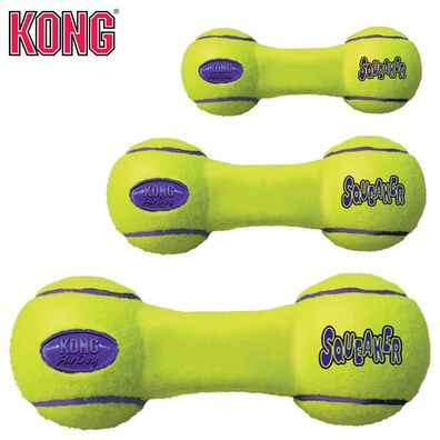 KONG AirDog Squeaker Hantel - Apportierspielzeug Tennisball Hund mit Quietscher