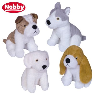 Nobby Hundespielzeug - Plüsch Hund - Spiel für Welpen - Kuscheltier - quitscht