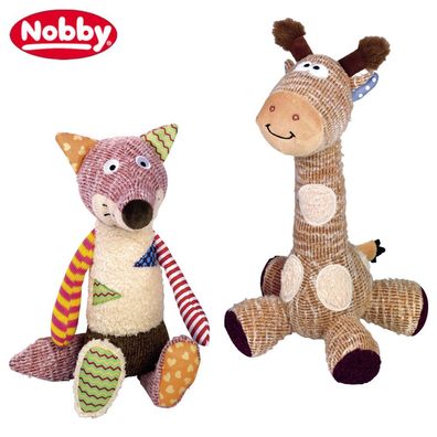 Nobby Plüsch-Hundespielzeug FUCHS & Giraffe - 30 cm Plüschtier Kuscheltier Hund